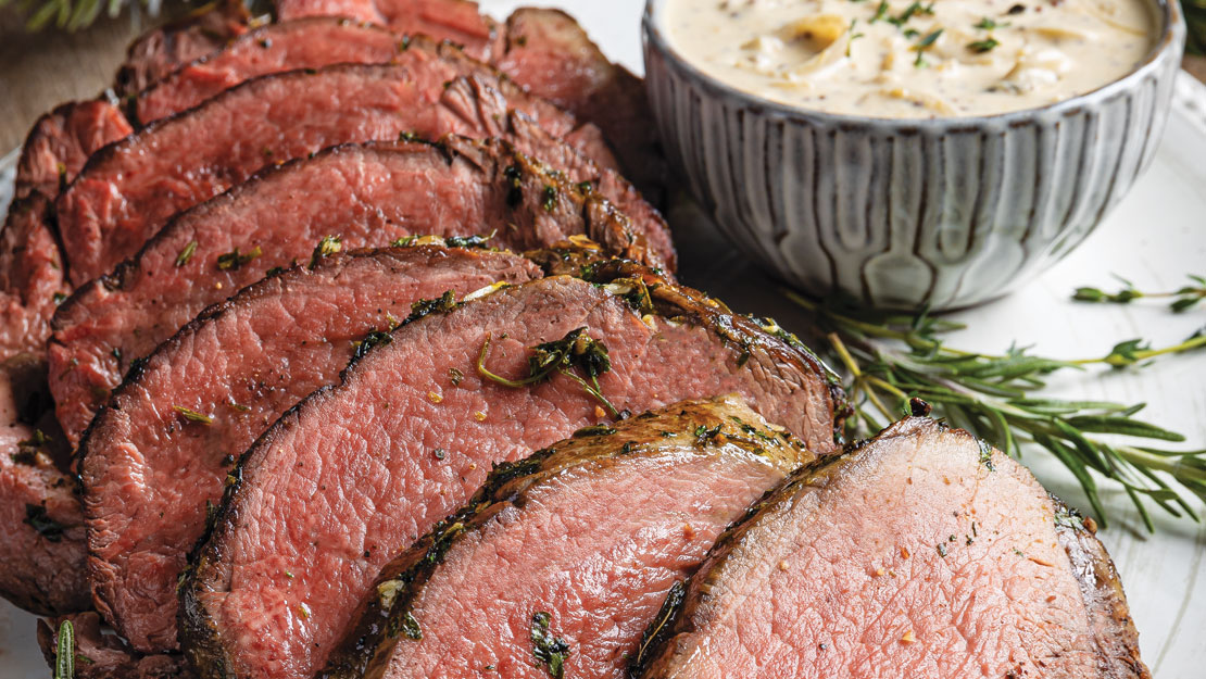 HerbRoasted Beef Tenderloin with HorseradishMustard Cream Sauce