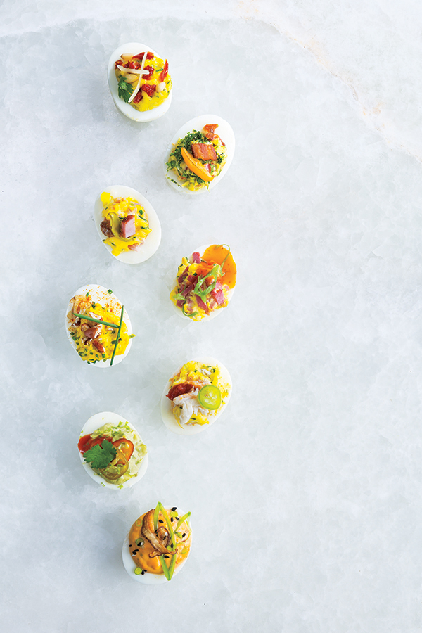 Different styles of Deviled Eggs
