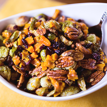 Roasted Brussels Sprouts & Cinnamon Butternut Squash