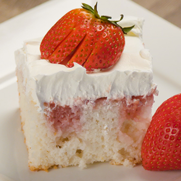 Strawberries and Cream Poke Cake 