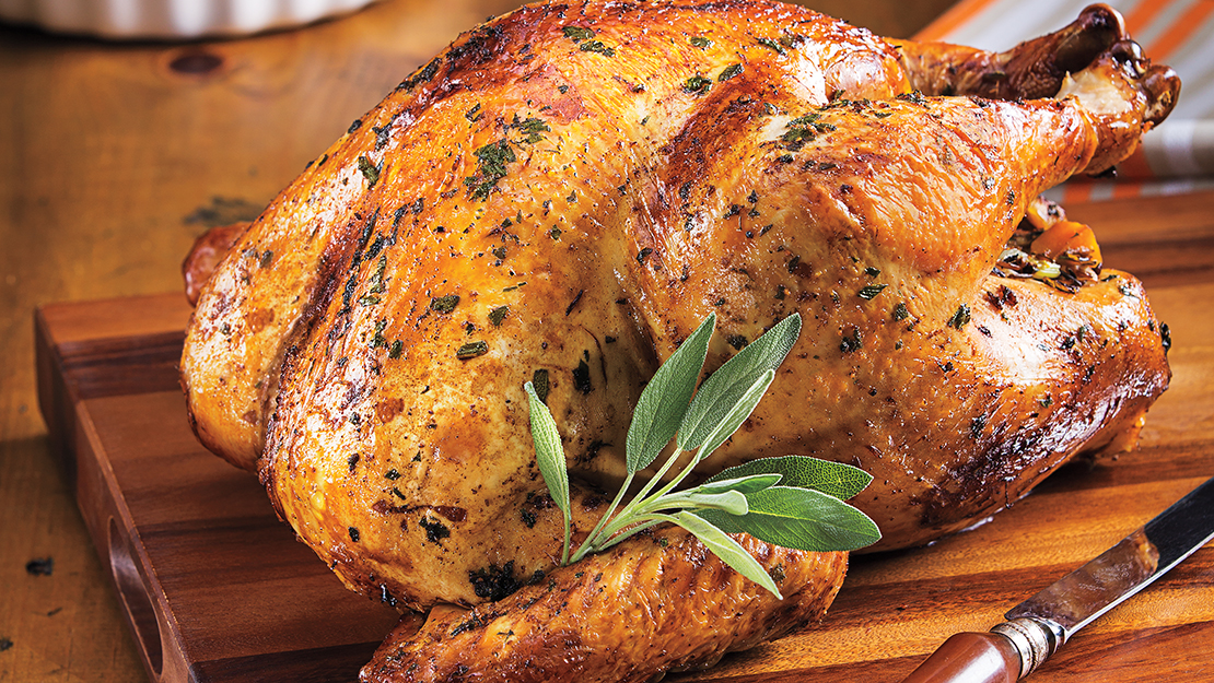 Wild Rice Stuffed Turkey with Sage Gravy