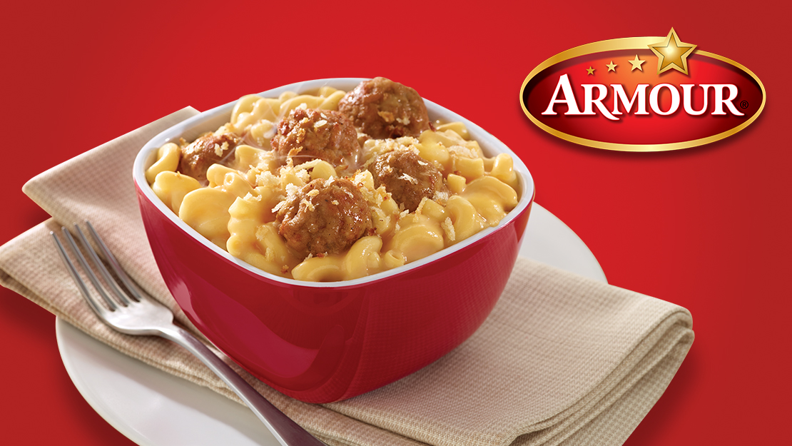 Cheesy Mac & Meatballs