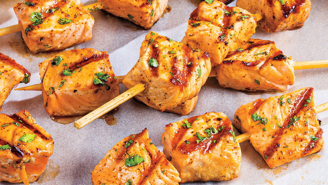 5-Ingredient Chipotle-Honey Salmon Skewers