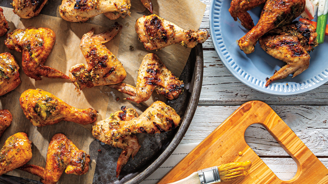 5-Ingredient Grilled Honey-Mustard Drumsticks & Wings