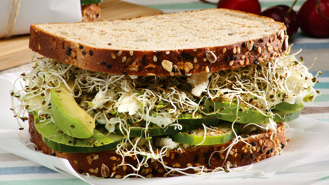 Avocado, Cucumber and Goat Cheese Sandwich 