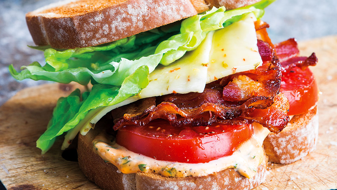 BLT with Sriracha-Basil Mayo