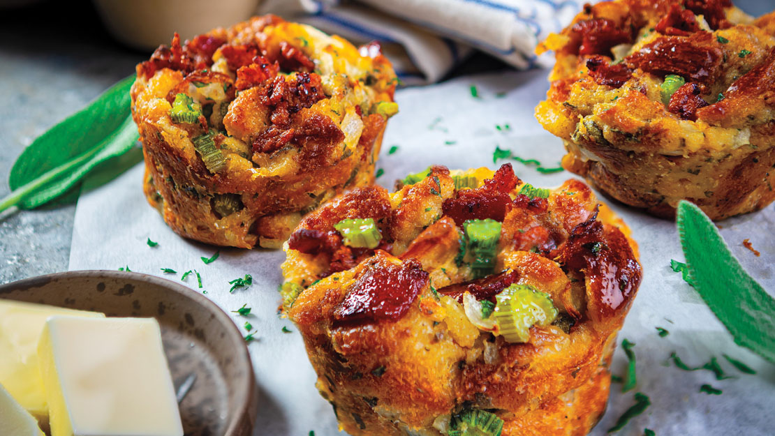 Bacon-Sage Stuffing Muffins