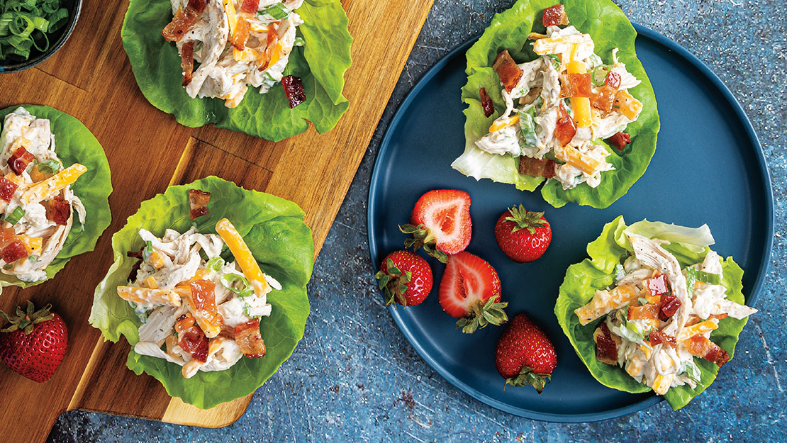 Bacon-Ranch Chicken Salad Lettuce Wraps