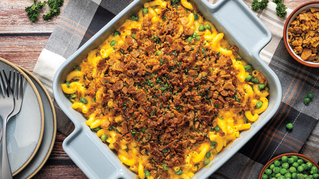 Baked Cheddar Elbows with Crunchy-Cheesy Topping