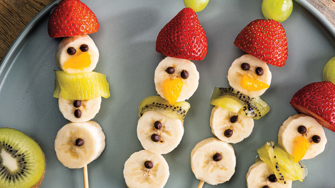 Banana Snowmen Skewers
