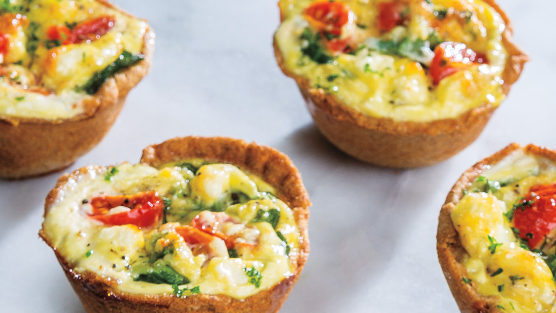 Kale, Tomato & Feta Breakfast Sandwich Cups