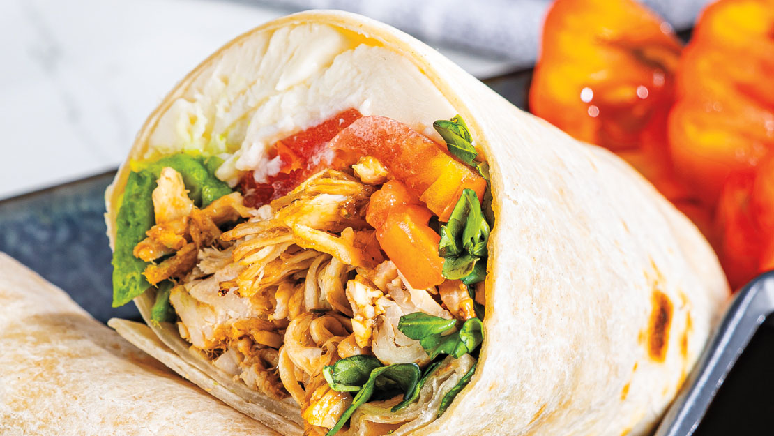 Chicken-Avocado Caprese Wrap