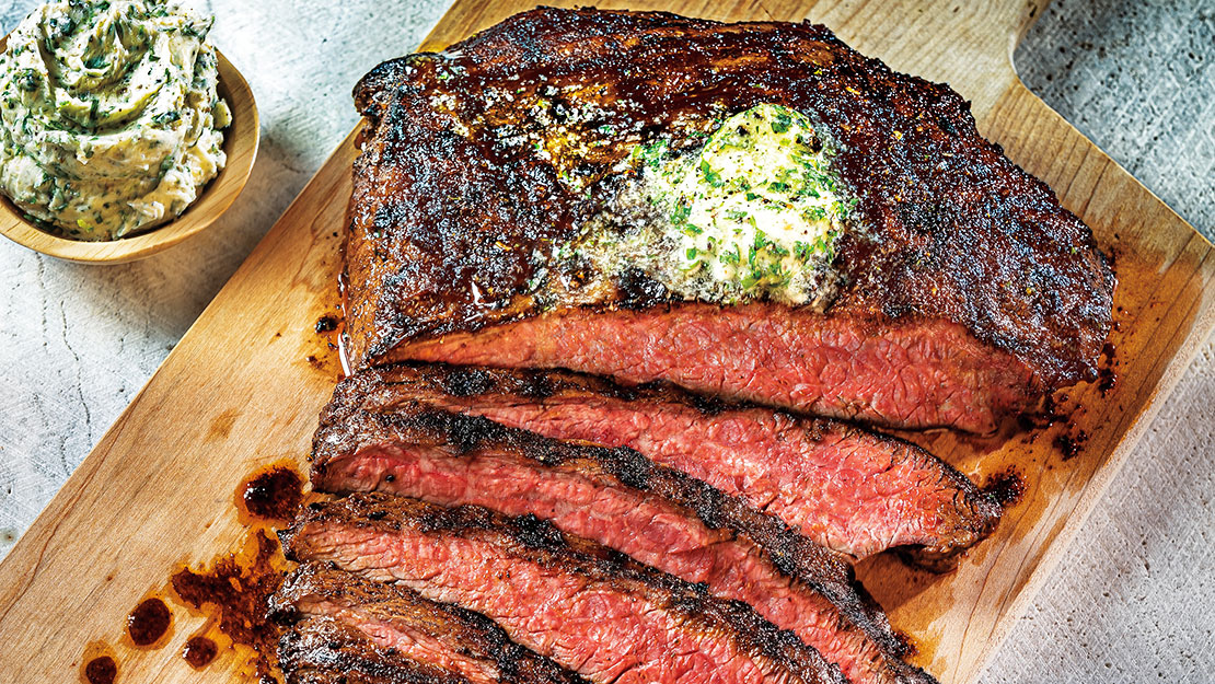 Chipotle-Rubbed Flank Steak with Garlic-Lime Butter