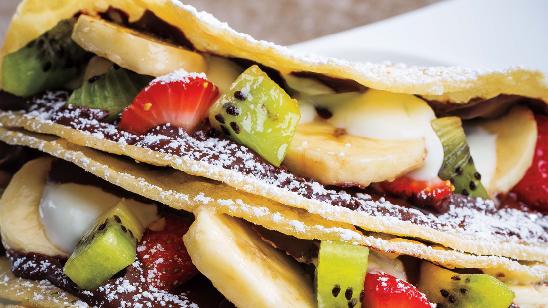 Fruit-Filled Chocolate Corn Tortilla Tacos