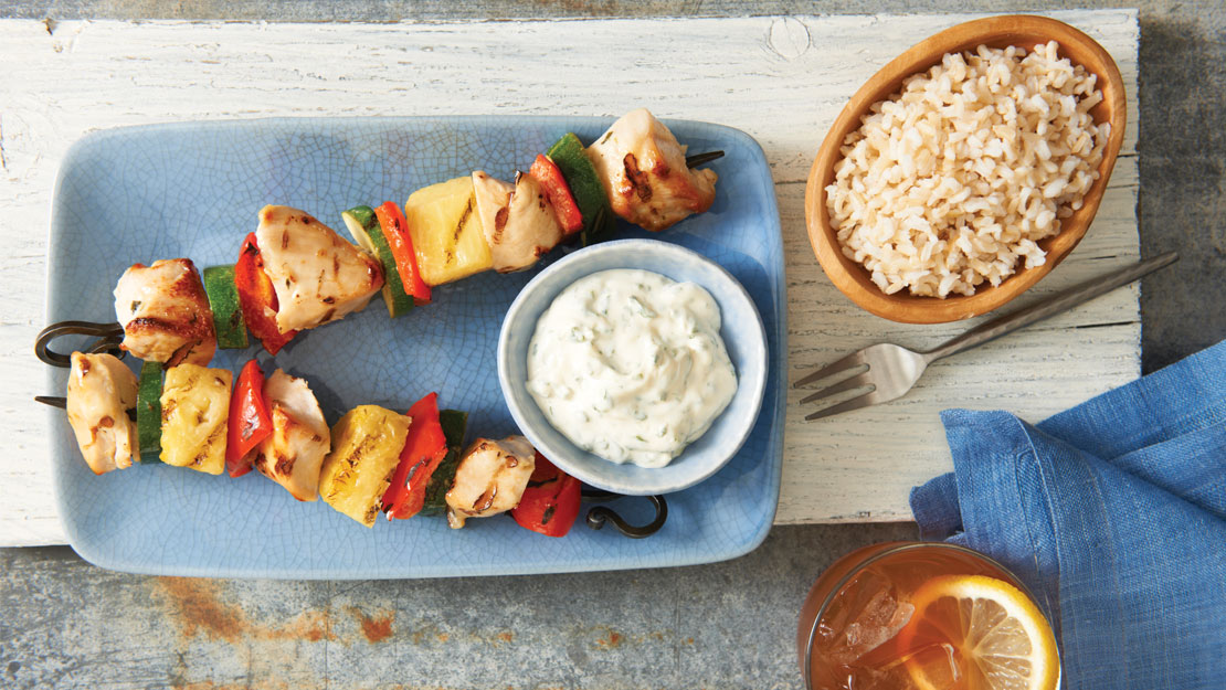 Cilantro-Lime Pineapple Chicken Skewers