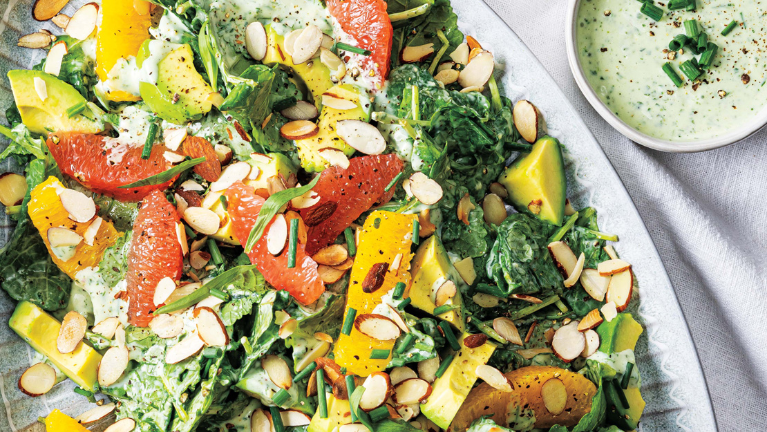 Citrus & Kale Salad with Green Goddess Dressing Recipe from Price Chopper