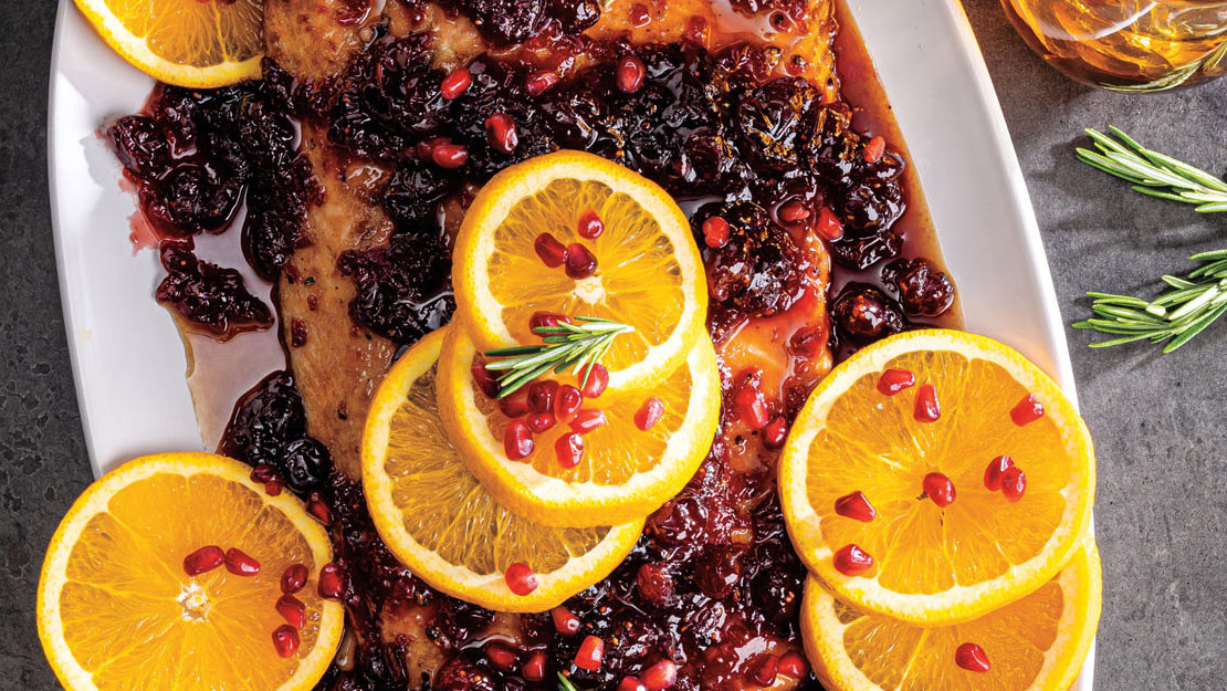 Cranberry-Pomegranate Glazed Salmon