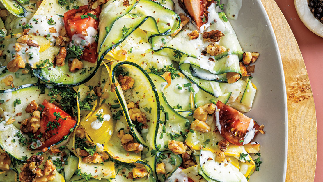 Creamy Zucchini Summer Squash Tomato Salad