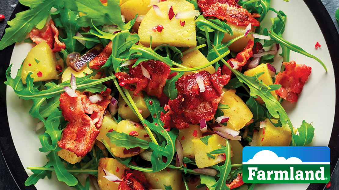 Crispy Bacon Potato Salad with Arugula