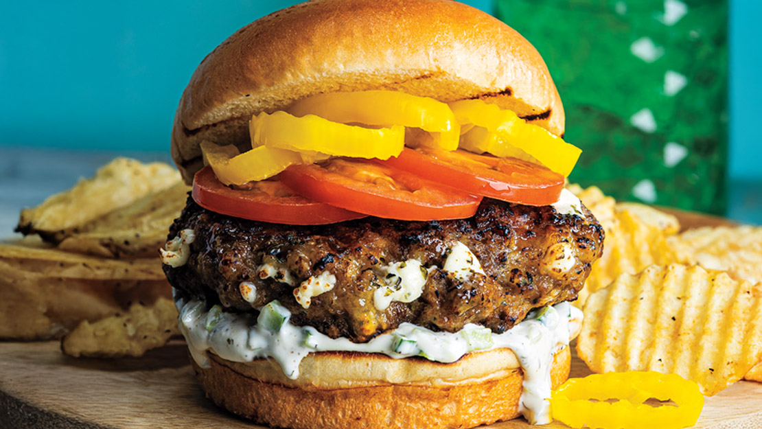 Feta-Stuffed Beef Burgers