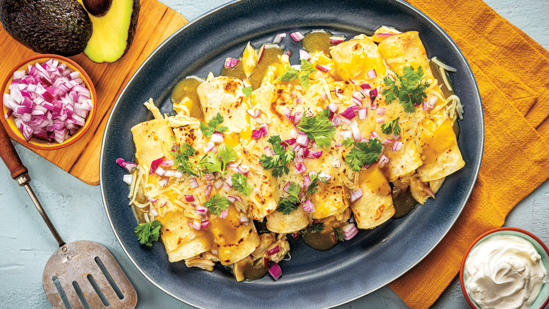 5-Ingredient Green Chicken Enchiladas
