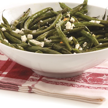 Roasted Green Beans with Goat Cheese & Hazelnuts