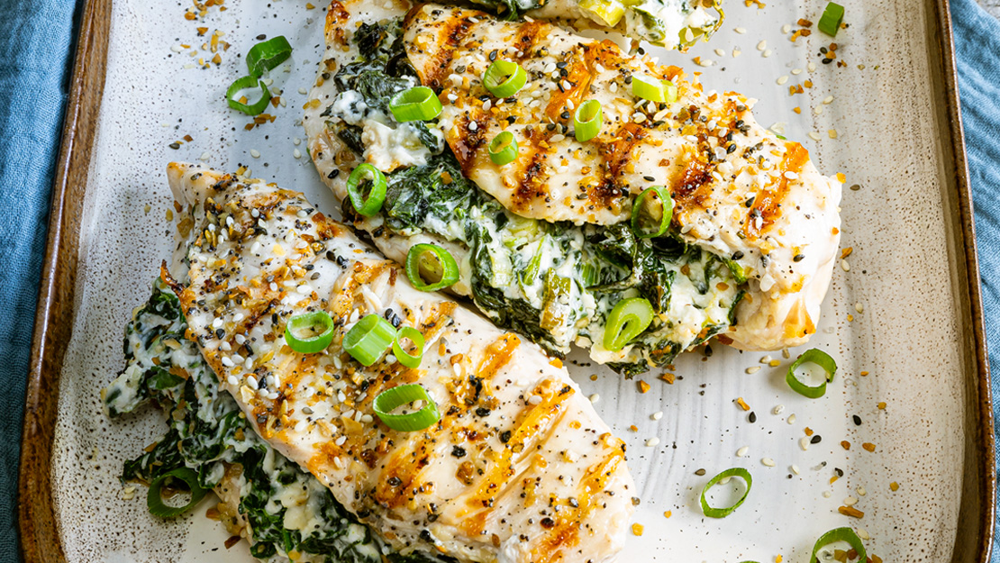 Grilled Everything-Spiced Stuffed Chicken 