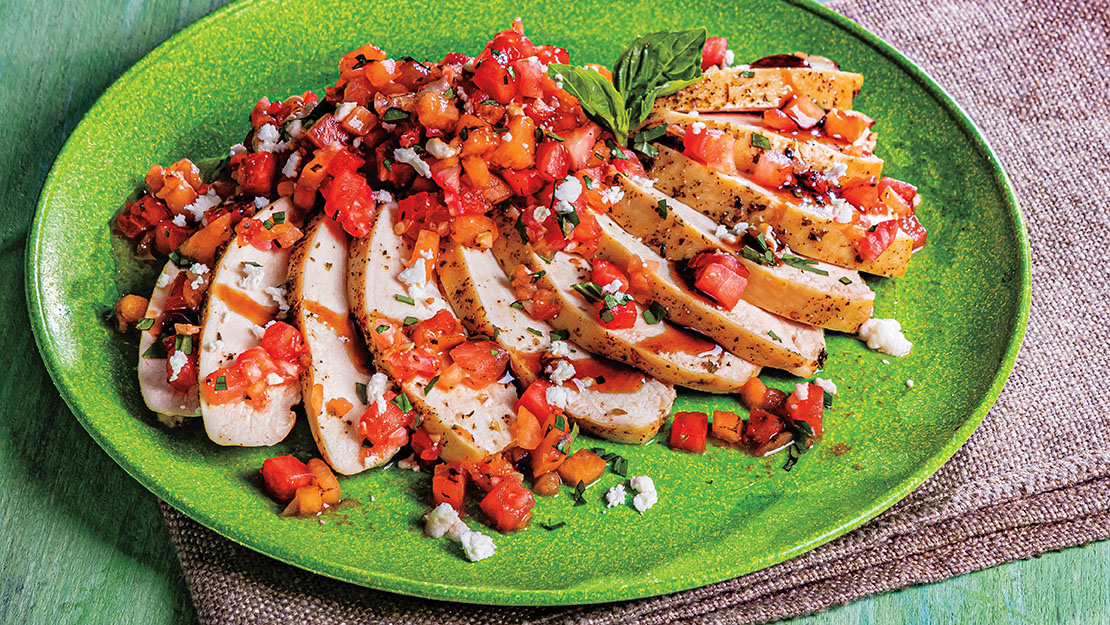 Grilled Fruit Salsa Topped Chicken