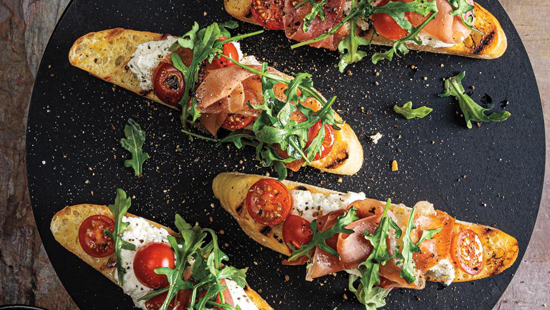 Grilled Prosciutto & Tomato Ricotta Toast