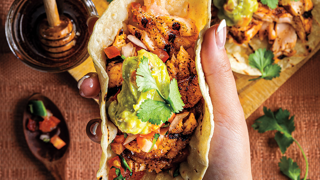 Grilled Sweet & Spicy Salmon Tacos