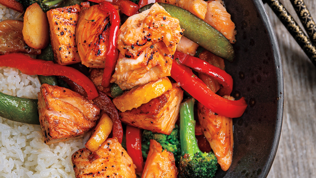 Honey-Tamari Salmon Stir-Fry (Day 2)