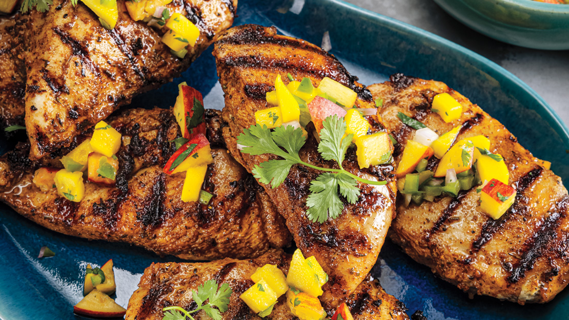 Marinated Jerk Chicken with PeachMango Salsa Recipe from Price Chopper