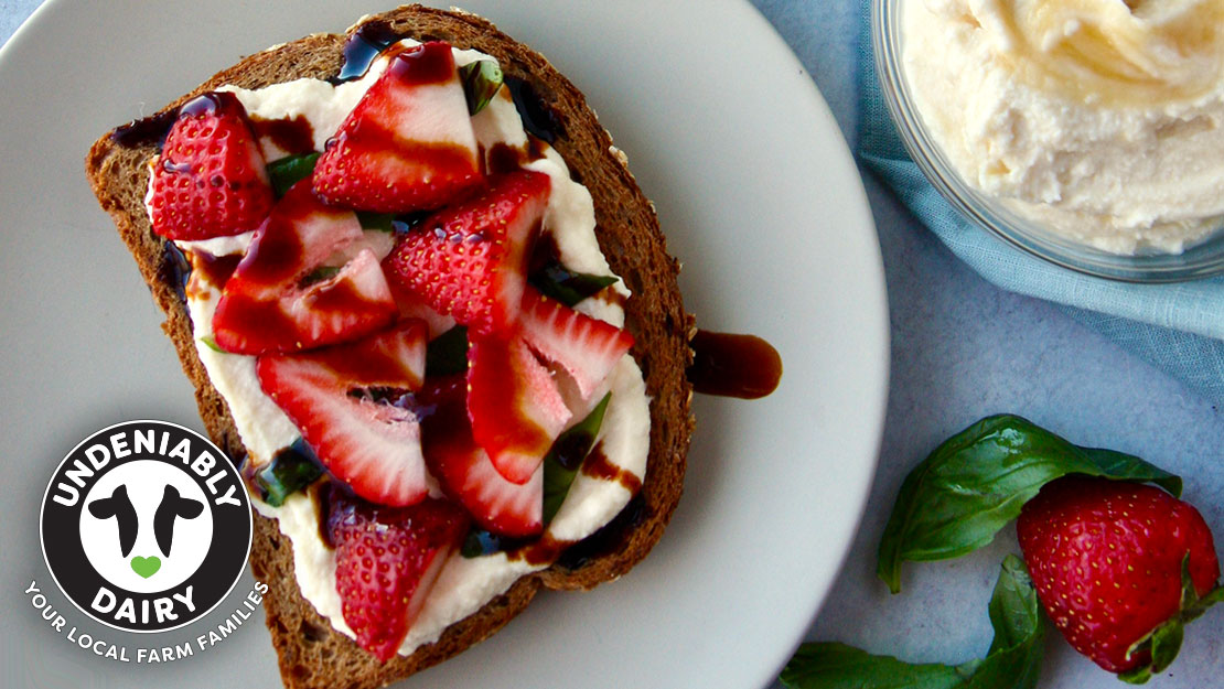 Honey Whipped Ricotta and Strawberry Toast