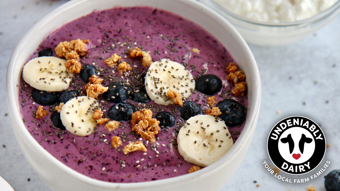 Blueberry Cottage Cheese Smoothie Bowl