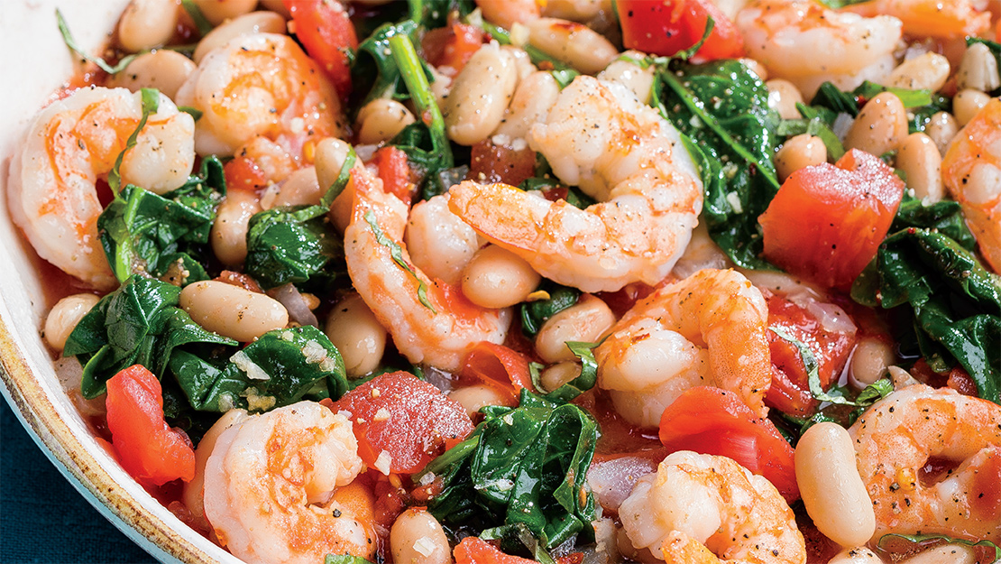 One-Pot Shrimp with White Beans and Tomatoes