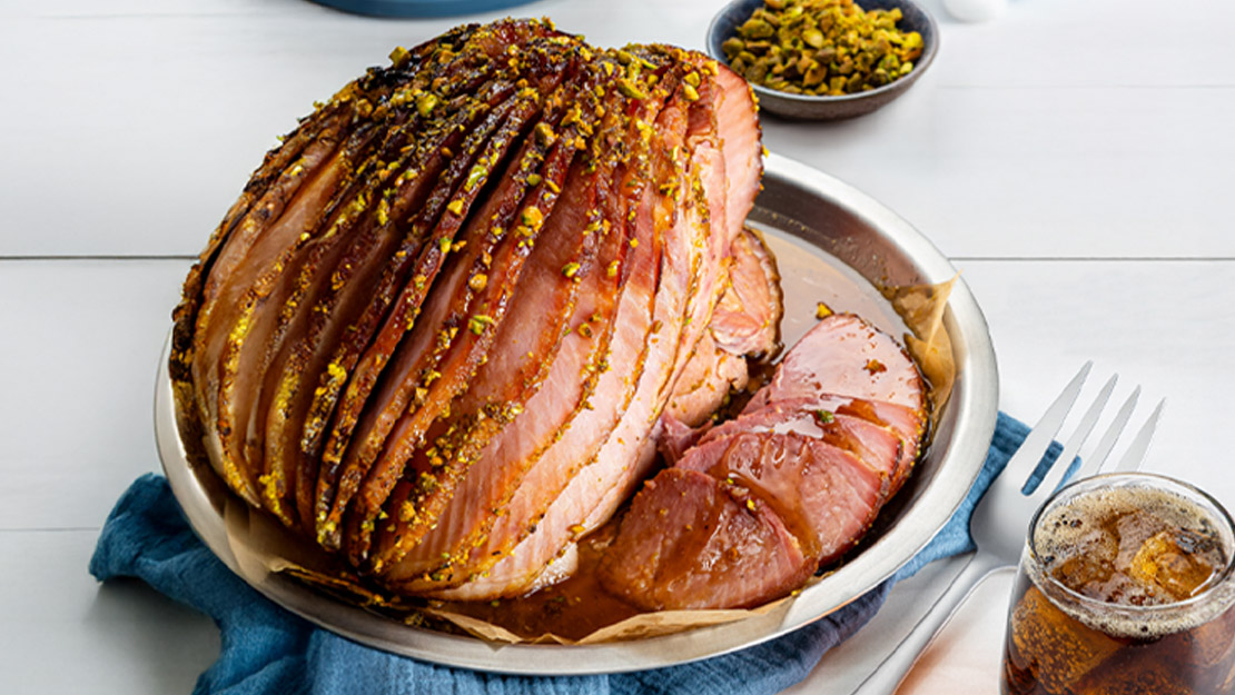 Orange-Maple Pistachio-Crusted Easter Ham