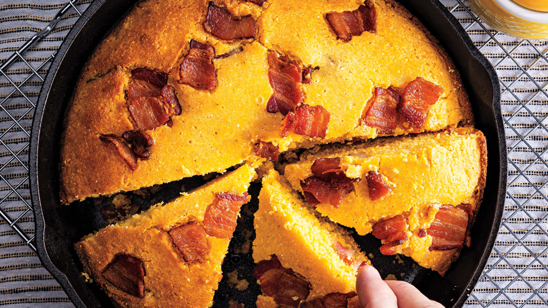Honey-Bacon Skillet Cornbread with Red Pepper Jelly Butter