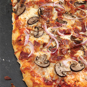 Triple Cheese with Bacon & Mushrooms