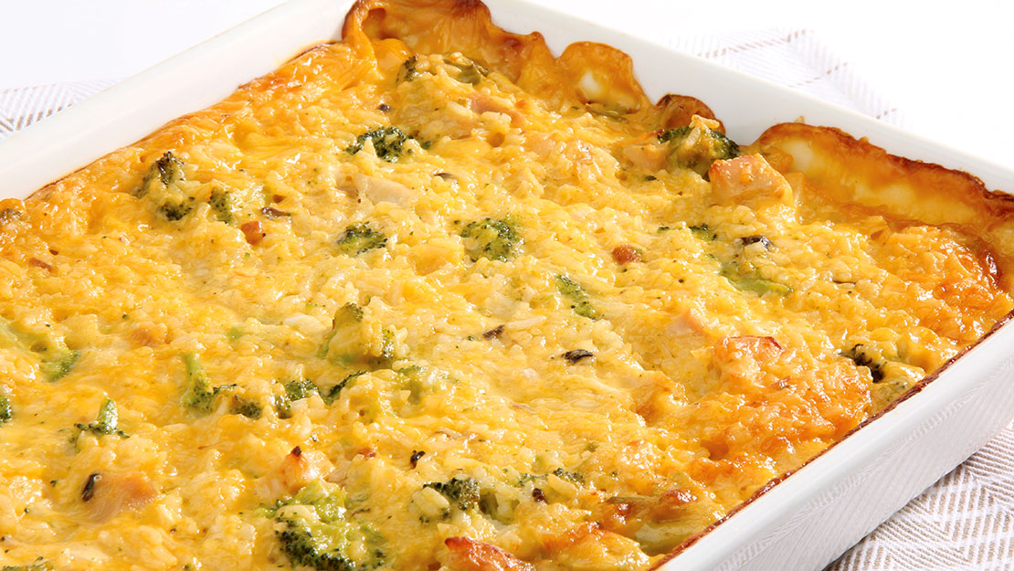 Broccoli, Rice, Cheese, and Chicken Casserole 
