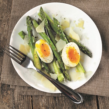 Asparagus with Soft-Boiled Eggs and Parmesan