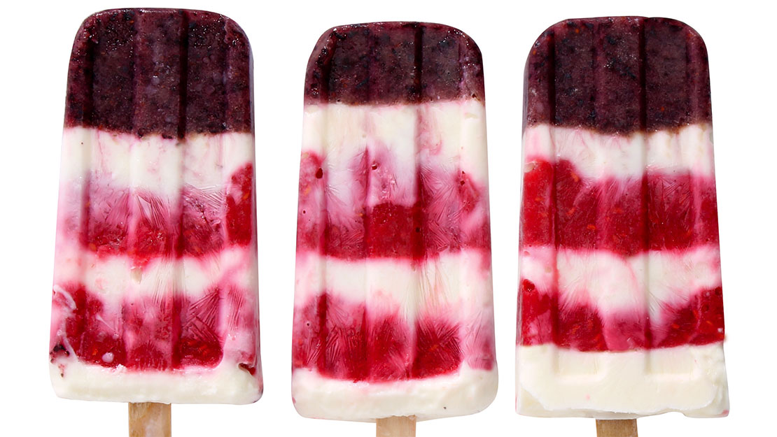 Patriotic Fresh Fruit Ice Pop