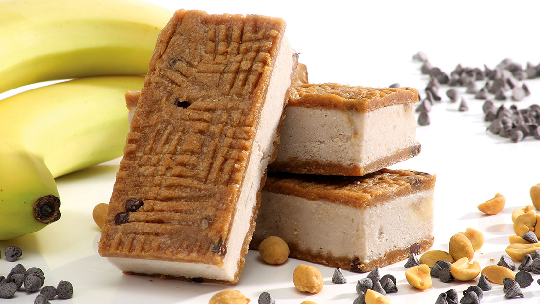 Peanut Butter and Banana Ice Cream Sandwiches