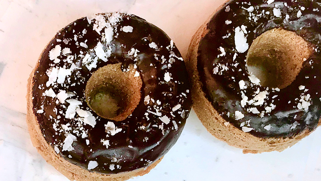 Protein Donuts with Chocolate Lavender Ganache 