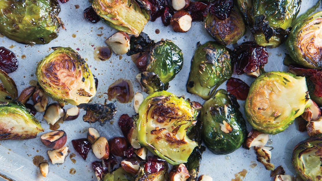 Skinny Sprouts with Dried Cranberries & Hazelnuts 