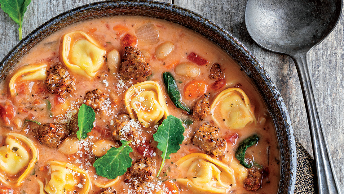 Slow Cooker Italian Sausage & Tortellini Soup