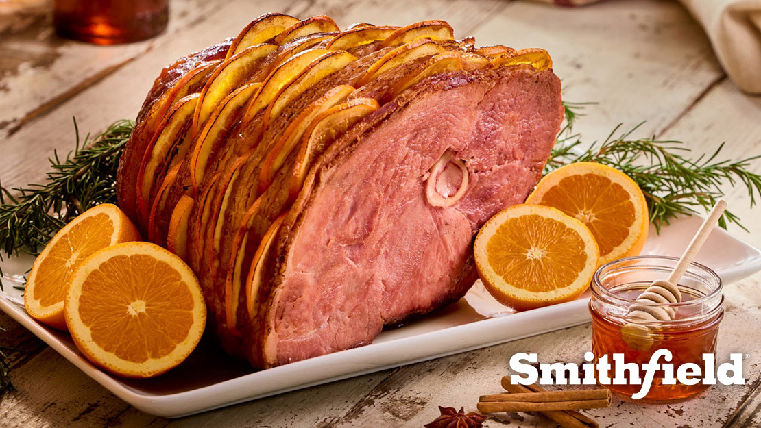 Hickory Smoked Spiral Sliced Ham with Bourbon, Honey and Orange Glaze