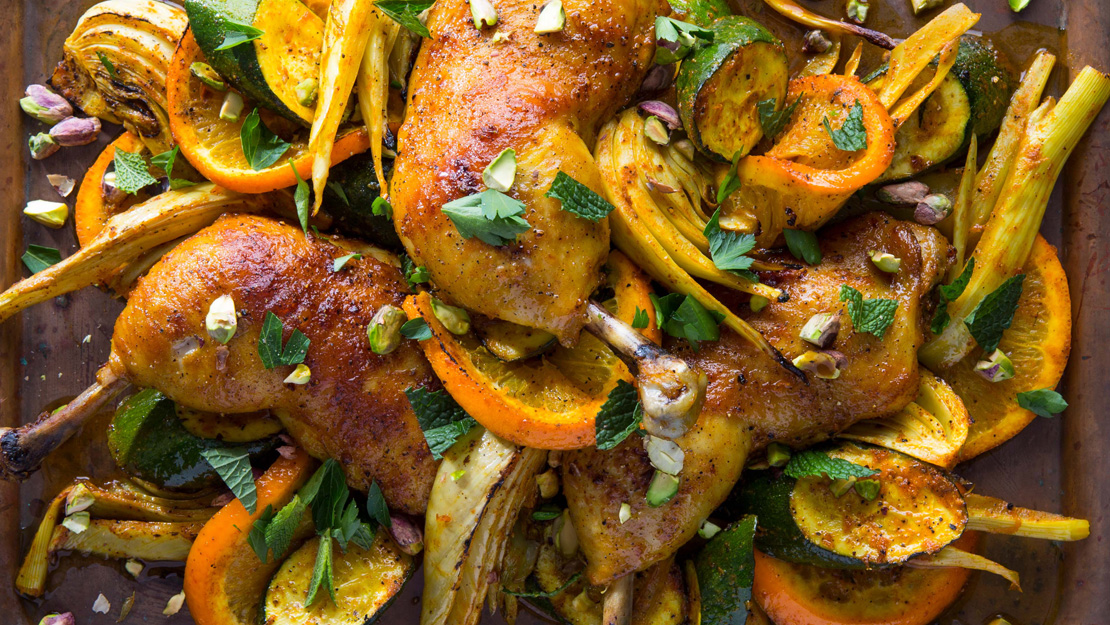 Spiced Marinated Chicken with Orange, Fennel & Zucchini