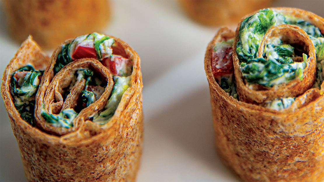 Spinach Dip Roll-Ups 