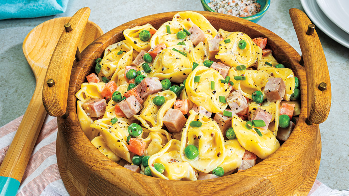 Tortellini Salad with Peas, Carrots and Ham