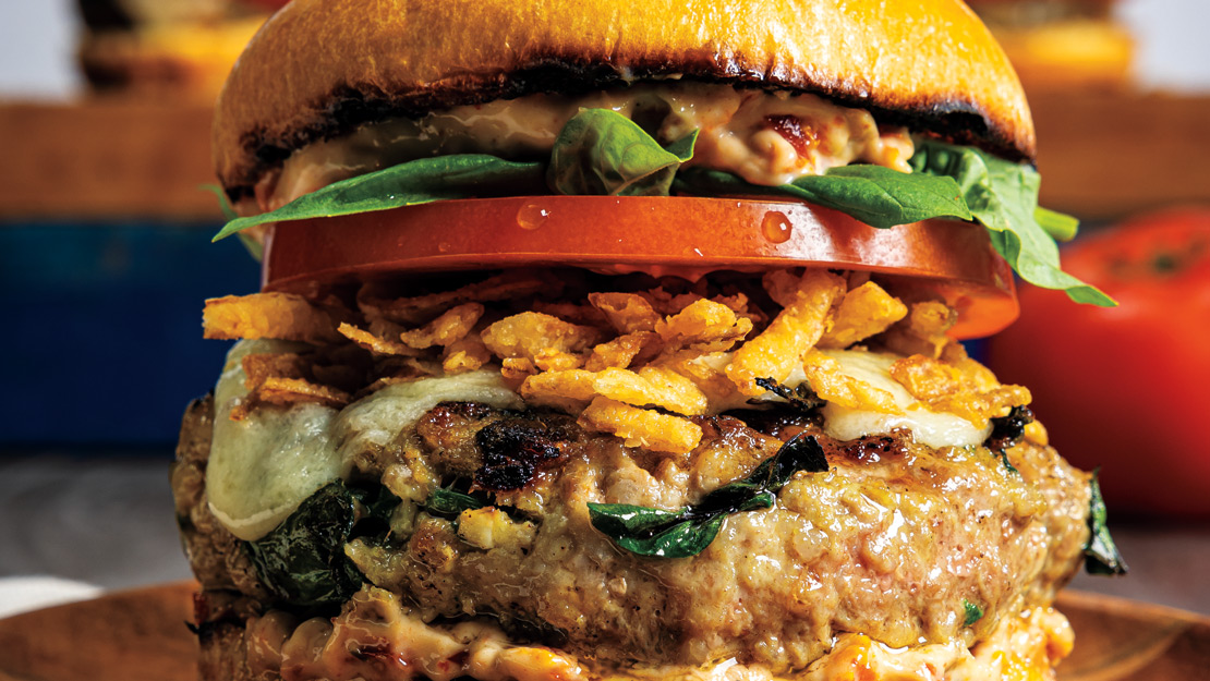 Tuscan Turkey Burgers with Sun-Dried Tomato Aioli